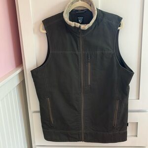 KUHL Vintage Patina Dye Burr Collar Vest in Color-Gunmetal